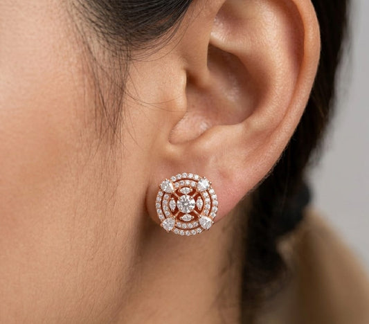 Rose Gold Moissanite Stud