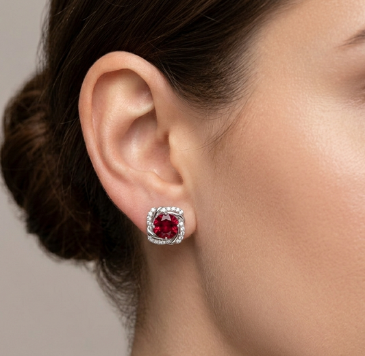 Natural Ruby Studs
