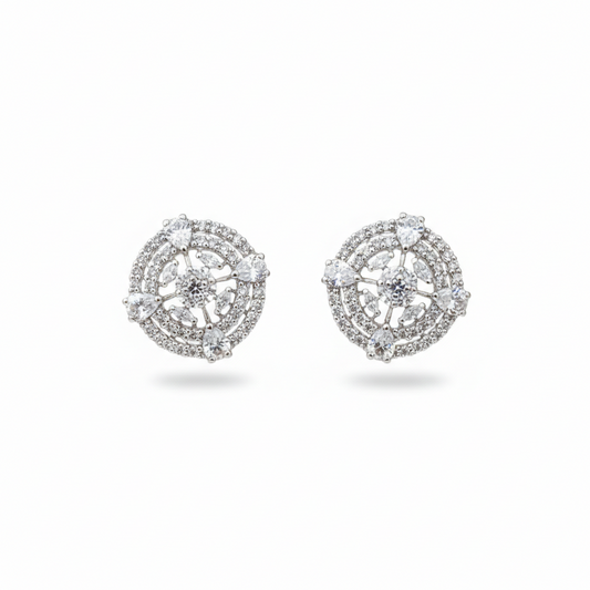 Floral Halo Moissanite Studs.