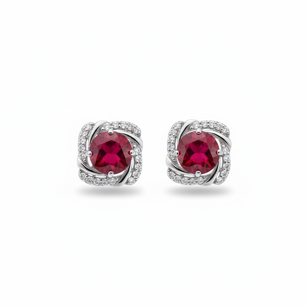 Natural Ruby Studs