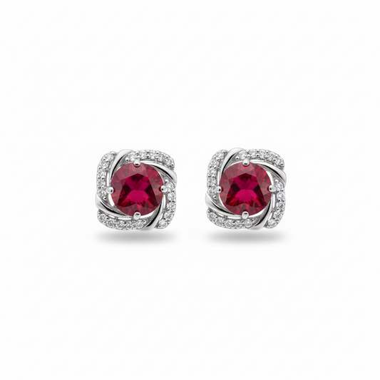 Natural Ruby Studs