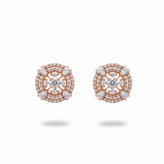 Rose Gold Moissanite Stud