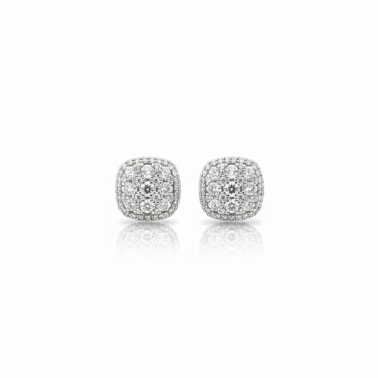 Cushion Shaped Moissanite Stud
